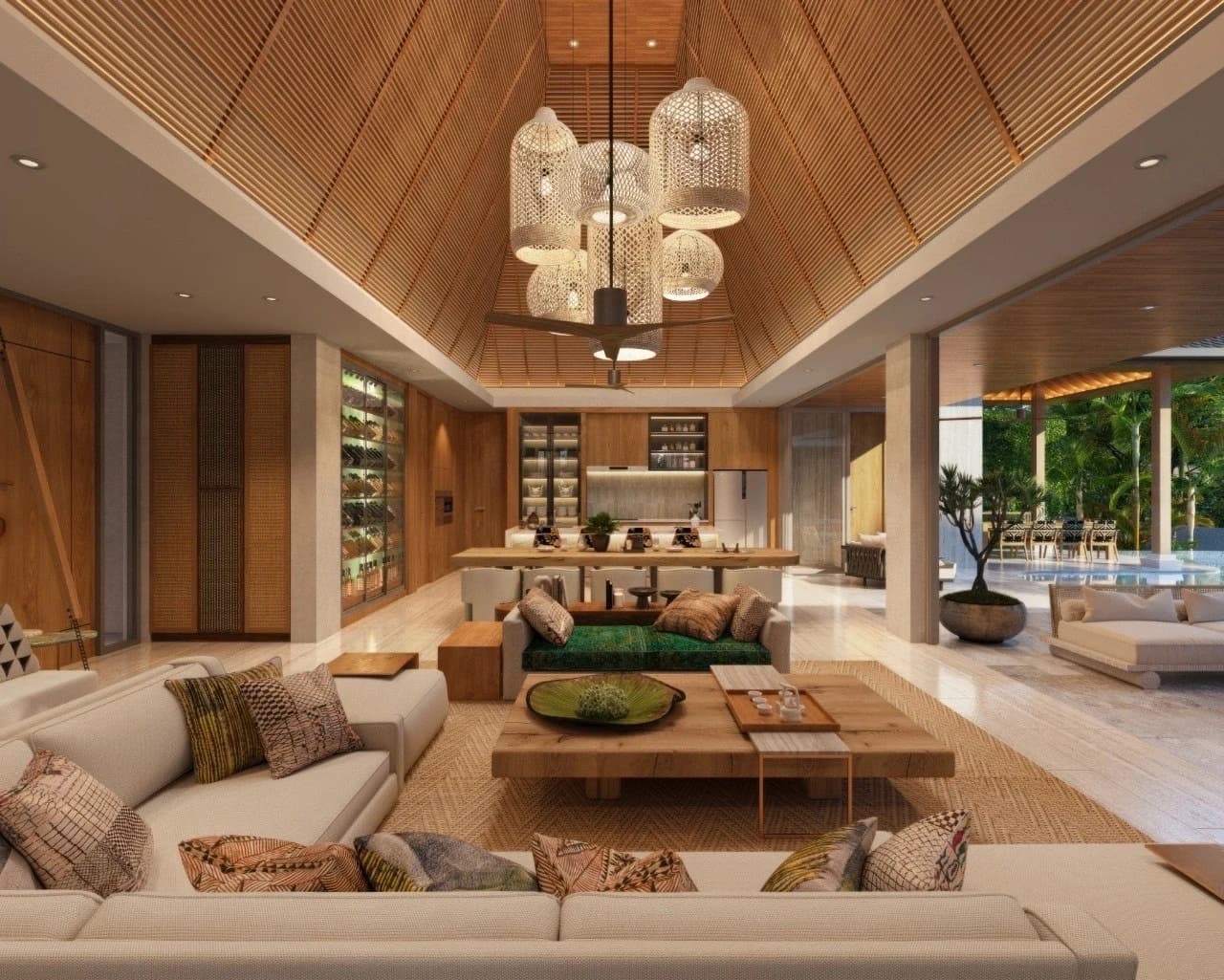 Punyisa Shan Suay · 客厅、用餐区与厨房 · 效果图